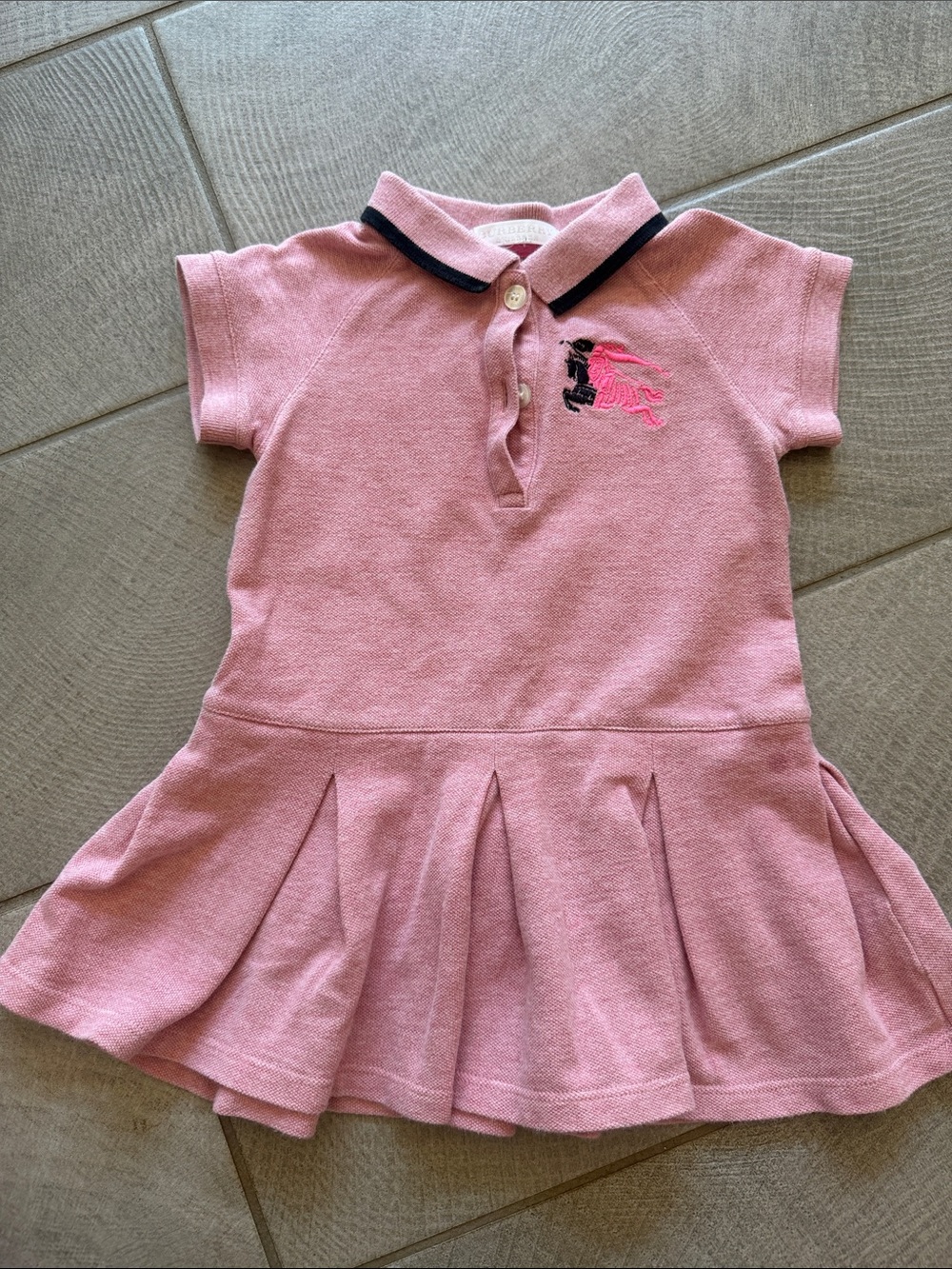 Pink Polo Dress with Embroidered Logo